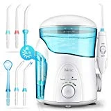 Hydropulseur Jet Dentaire Électrique, iTeknic Irrigateur Dentaire Oral Professionnel avec Stérilisateur UV, 7 Buses de Rechange Réservoir 600ml Hydrojet pour Soins Nettoyage Hygiène Bucco Dentaire