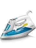 Fer à Repasser Kealive, Fer à Vapeur avec Réservoir Amovible, Fonction Pressing 190g/min, Contrôle de la Température et de la Vapeur, Système Anti-Goutte et Anti-Calcaire, 2000W, Bleu/Blanc