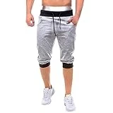 BASACA Pantalons Hommes Garçon Étudiant Printemps Été Shorts Et Bermudas Décontracté élastique Sportif Joggings Sport Uni avec Poches Amples Mode 2019 (Gris, XXL)