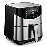 Innsky 5.5L XXL Friteuse sans huile, en acier inoxydable, friteuse à air chaude, 1700W, avec une grande écran tactile, cuisson rapide, recette gratuite et garanties de 2 ans.