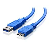 HaoDe Câble USB3.0 mâle A vers Micro B, données synchrone câble de Disque Dur,pour Disque Dur Portable Ultra-Rapide de Transmission de données à Haute Vitesse et de Charge, Bleu (0,3mètre)