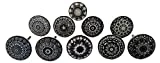 Lot de 10 boutons de meuble assortis en céramique style vintage motif mandala - Pour porte, placard, tiroir, armoire