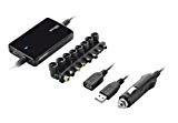 Trust Chargeur Universel 70 W ultra plat d'Ordinateur Portable avec Port USB Conçu pour une Utilisation en Voiture