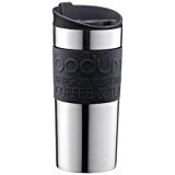 BODUM - Mug - Gobelet de voyage isotherme en inox, double paroi, couvercle à clapet - 0.35 l - Noir