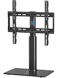 FITUEYES Meuble TV Pivotant Design Support TV Pieds en Verre à Téléviseur de 32 à 55 Pouces TT104501GB