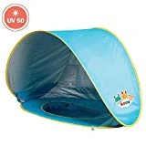 Tente et piscine pop-up par Ludi | en tissu avec protection UV 50 - dès 10 mois - tente composée d'une piscine et d'un auvent | Piscine de plage - 2206 (serviette pas inclus)
