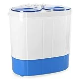 oneConcept DB003 Mini machine à laver de camping pour Singles (Toploader, pour 2 kg de linge 1340rpm, Silencieux) Blanc/Bleu
