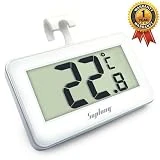 Thermomètre Réfrigérateur, AIGUMI thermomètre numérique étanche Congélateur Réfrigérateur Avec facile à lire écran LCD et Max ...