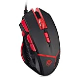 EasySMX Souris Gaming, Souris Gamer, Souris de Jeu Optique USB, 4000 DPI Réglable, 9 Boutons Programmables, Fire Bouton, Rétroéclairage LED, Poids Ajustables pour Joueur, Bureau, PC, Noir