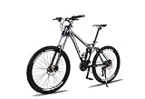 Vélo De Montagne Unisexe Pour Vélo De Montagne, Cadre En Alliage D'Aluminium De 26 Pouces, Vélo De Montagne À Double Suspension 24/27 Vitesses Avec Double Frein À Disque,Noir,27 vitesses