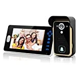 SIMBAILAI 7 Pouces Interphone vidéo sans Fil Interphone portier vidéo Couleur avec Image mémoire Station,500m de Distance,Instantané Mobile,la Fonction de Vision Nocturne,IP55,Surveillance Active