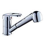 AuraLum Robinet Cuisine Mitigeur Evier avec Douchette Extractible 2 Jets au Choix en Cuivre Chormé Eau Froid et Eau Chaude
