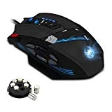 Zelotes Souris Gamer vec 12 Boutons Programmables,4000 DPI Souris Gaming,Respirer Lumière,Cartouche de Personnalisation du Poids,Optique Jeux de Souris Mouse Gaming pour PC Mac