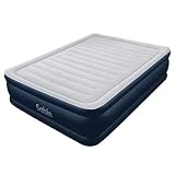 Sable Matelas Gonflable 2 Personnes Électrique 203 x 151 x 51 cm Support I-Beam & Pompe électrique intégrée, Lit d'Appoint Matelas Pneumatique pour Camping, Voyage, Invités ou Sieste, Lit Gonflable
