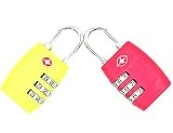 2-Pack, Jyhy Certifié TSA à Combinaison 3 Chiffres Verrouille - Heavy Duty et Haute sécurité réinitialisable Cadenas - pour Bagages, valises, Sacs de Voyage et casiers de Sport