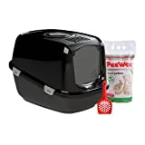 Litière pour chat XXL - Peewee ecodome Starter Pack noir