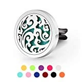 BStub Diffuseur d'huiles essentielles pour voiture - Clip en acier inoxydable - Avec 11 tampons de recharge (en forme de nuage)