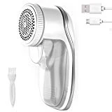 Rasoir Anti-Bouloche, Anti-Peluche Électrique, Tondeuse à Textile de USB Rechargeable Portable pour Vêtements de Chandails,Pulls Laine,Cachemire,Draps Coton,Costume, Meubles, Tapis (blanc)