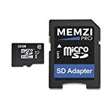 Memzi Pro 32 Go Class 10 90 Mo/s Carte mémoire Micro SDHC avec Adaptateur SD pour Tomtom GO ou Go Live Sat NAV pour Femme