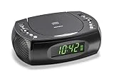 Karcher UR 1308 Radio-réveil avec Lecteur CD et Radio FM (20 Stations mémoire) - Réveil avec Double Alarme, Chargeur USB et Fonction de Sauvegarde de Batterie