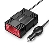BESTEK Convertisseur 300W 12V à 230V Adaptateur Allume-Cigare avec Prise Electronique et Double Ports USB Onduleur Voiture - Noir