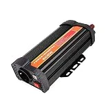 MVPower Convertisseur de tension 300 W/600 W/1000 W - Onduleur 12 VCC vers 220 VCA, certifié CE\ROHS 2 ports USB IKS - Prise allume-cigare, clips de batterie de voiture