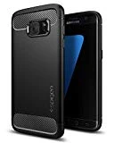 Spigen Coque Samsung S7 Edge [Rugged Armor] Design Automobile [Fibre de Carbone] US Military Grade/Spider Web/Air Cushion [Triple Protection] Compatible avec Samsung Galaxy S7 Edge - Noir