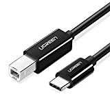 UGREEN Câble Imprimante USB C Mâle vers USB B Mâle Cordon Imprimante Type C Compatible avec MacBook Pro iMac Pro Dell XPS 15 13 HP Spectre X360 (2M, Noir)