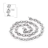 Papybiker66 - Chaine - Collier rhodié au maillage très fin - Maille grain de café