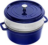 Staub 1133891 Cocotte Ronde avec Cuit-Vapeur Bleu Intense 26 cm