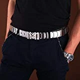ZYT Pure INOX Ceinture Auto-défense Armes de Tour de Non-Traditionnels idées Loisir Homme M-Shaped Silver Buckle