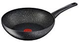 Tefal C6341902 Authentic Poêle Wok 28 cm Noir Moucheté Tous Feux Dont Induction, Aluminium