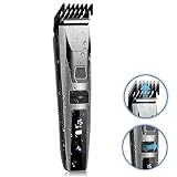 KYG Tondeuse Cheveux Professionnelle Tondeuse Barbe Electrique Imperméable avec Peigne de Réglage Motorisé, Rechargeable Tondeuse Homme Sans Fil avec Ecran LCD pour Enfants Adultes