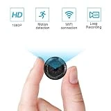 Caméra Cachée sans Fil 1080P HD Mini Caméra Espion WiFi avec Enregistreur Vidéo / Détecteur de Mouvement/ Vision Nocturne/ Surveiller à Distance pour iPhone/ Android/ iPad