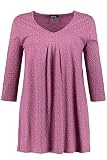 Ulla Popken Shirt Mit Minimalprint, 3/4 Arm, A-Linie T- Violet (Aubergine 80), Taille Fabricant: 58+ Femme