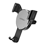 UGREEN Support Téléphone Voiture Gravité à Grille Aération en Aluminium Compatible avec iPhone XS Max XR X 8 7 6, Samsung S10 S9 S8 A50 J6, Huawei P20 Lite Mate 20, Redmi Note 7, GPS (Gris)
