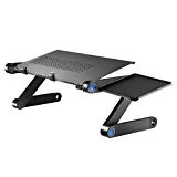 U-Kiss Table de Lit Pliable - Table Pliable en Alliage Aluminium Table de lit Compacte et Légère pour PC Portable, Plateau Support de Lecture inclinable pour canapé, Livre, Magazine et Petit Déjeuner