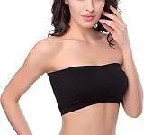 HOEREV Soutien-gorge brassière stretch sans coutures Coussins amovibles, Noir, Medium