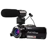 LYXLQ Caméra vidéo numérique, intégré à Double LED Flash 120X Intelligent Zoom 10X Optical Zoom External Recording Microphone 0.39 Times Wide Wide-Angle Video Camera