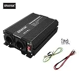 ERAYAK 1500W Convertisseur Transformateur de DC 12V à AC 230V, TUV Certifié, Puissance Pic 3000W, 2.1A Port USB, Deux Ports de Charge Parfait pour Réfrigérateur, TV, Ventilateur, Perceuse etc