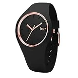 Ice-Watch - Ice Glam Black Rose-Gold - Montre Noire pour Femme avec Bracelet en Silicone - 000979 (Small)