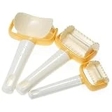 Decdeal Kit de Moule à Biscuit en Plastique, Découpoir Rond Carré, Rouleau à Biscuits 4cm/6cm/7cm Outil à Pâtisserie avec Lace Emporte Piece - Lot de 3 pcs