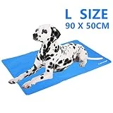 Cadosoigh Tapis Rafraichissant Chien Durable Mise à Niveau Tissu Oxford+PVC d'épaisseur 0.4mm Tapis de Refroidissement Automatique pour Animaux de Compagnie(L 36X20 Pouces) (90 * 50 CM)