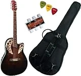 PACK GUITARE Electro-acoustique Roundback 3 Accessoires (Noire)
