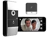 Visiophone sans fil 180° avec wifi et contrôle par application - Avec carillon [Somikon]