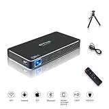 OTHA Mini Projecteur, Pico Projecteur Portable Videorojecteur 100ANSI Lumens, Android 7.1 DLP WiFi Retroprojecteur, 1080P Full HD Home Cinéma Bluetooth HDMI pour Gaming/Laptop/PS4