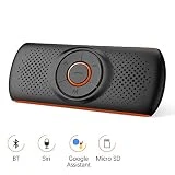 NETVIP Kit Mains Libres Bluetooth 4.2 Portable Voiture avec Instruction GPS,Musique, élimination du Bruit, Instalation sur Pare Soleil, Handsfree Bluetooth Car Kit en même Temps Pair 2 Phones