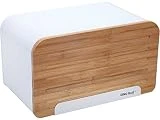 Boîte à pain élégante et tendance avec couvercle en bois (planche à découper) Weiß
