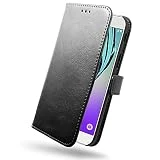 SLEO Coque pour Samsung Galaxy A3 2017 Etui Portefeuille Flip PU Cuir Rétro Slim Antichoc Magnétique avec Support Slots de Cartes Housse Coque pour Samsung Galaxy A3 2017 - Noir