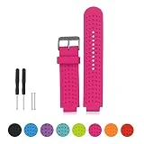 Bracelet en silicone souple Cyeeson pour montre Garmin Forerunner 220/230/235/630/620/735XT, rose rouge